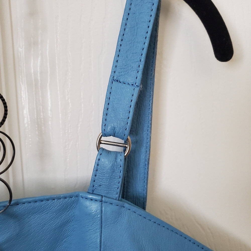 Newport News Blue Leather Mini Dress  Women's Size 18 - Picture 3 of 9